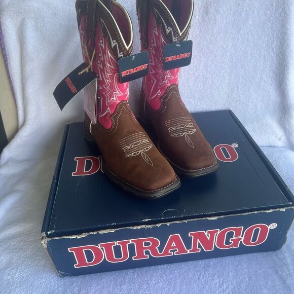 Durango Women's Pink and Brown Western Boots - Picture 1 of 11